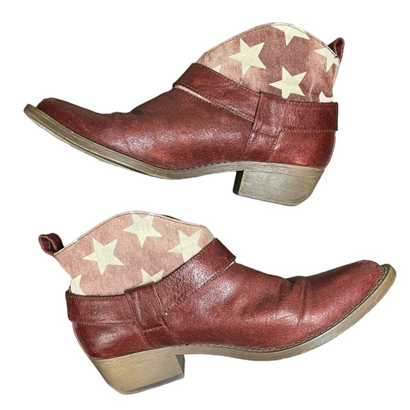Coconuts by Matisse Womens King Ankle Boots Red Stars Size 6.5‎ Country Festival - Picture 3 of 10
